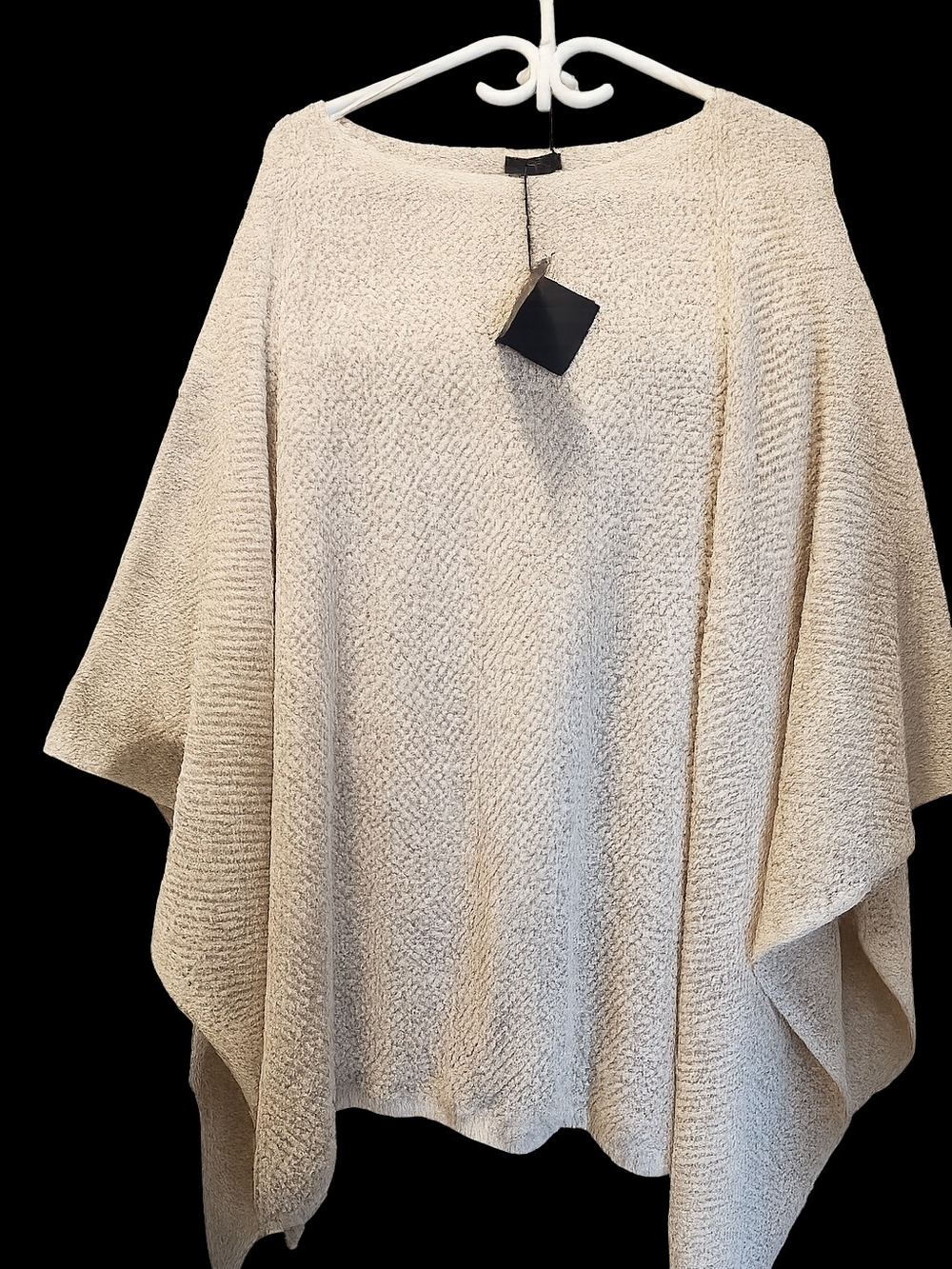 Massimo Dutti Cream Open-Knit Poncho
